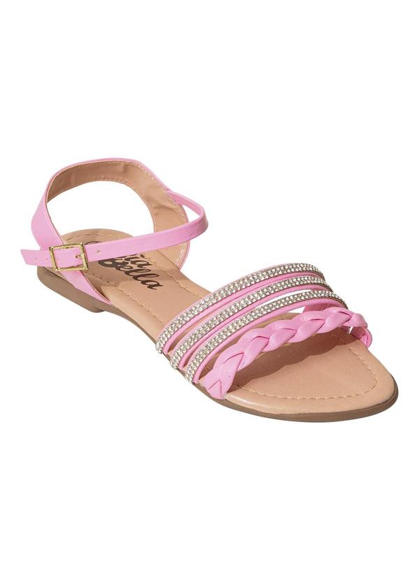 Sandália Infantil Rosa com Detalhe de Strass