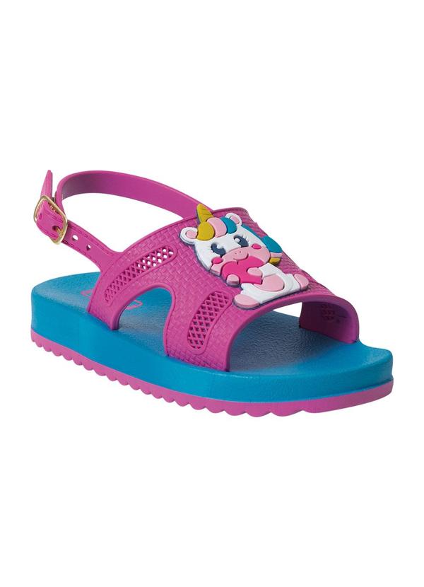 Vista 2 Sandália Infantil Rosa com Fechamento em Fivela Perfecta Perfecta