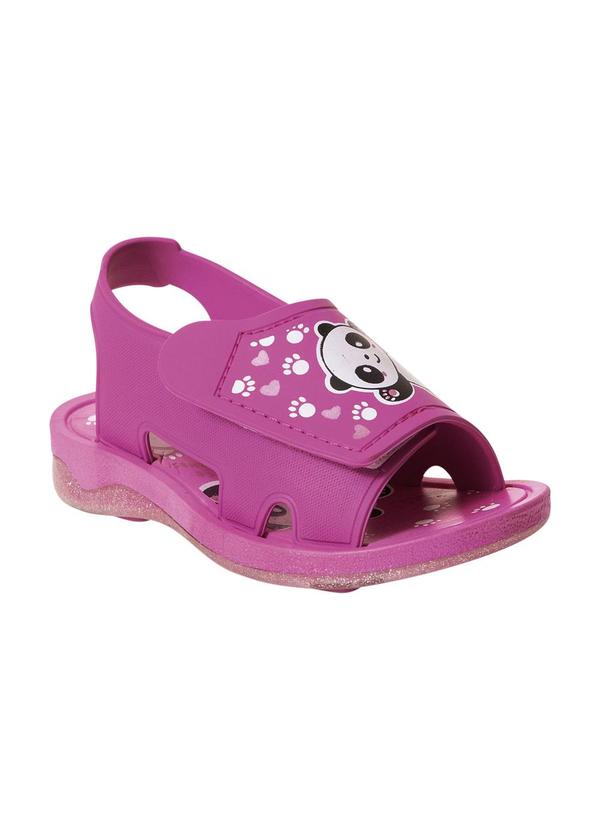 Vista 2 Sandália Infantil Rosa com Fechamento em Velcro Perfecta Perfecta