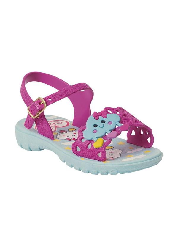 Vista 2 Sandália Infantil Rosa com Palmilha Estampada Perfecta Perfecta