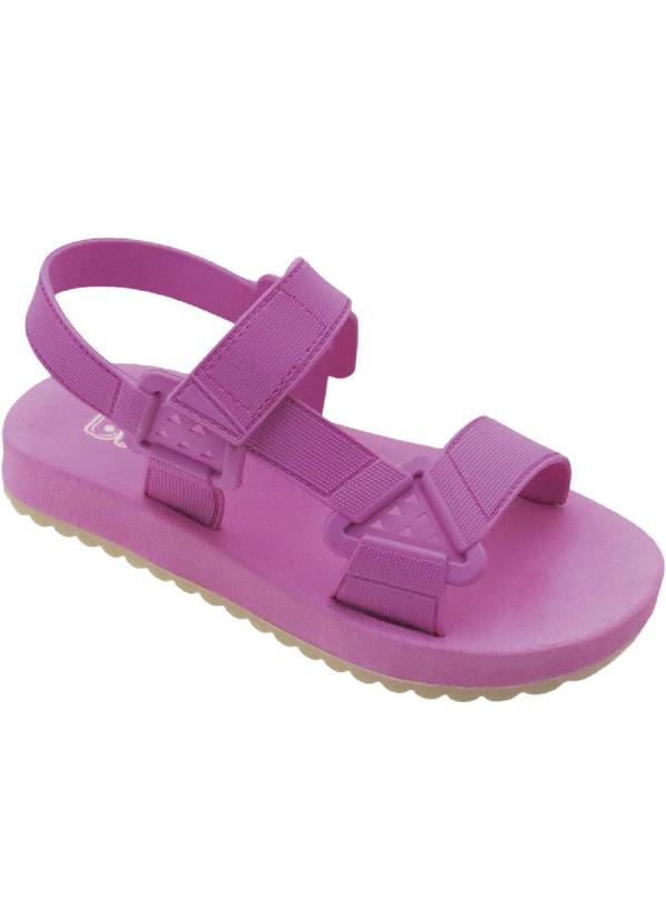 Vista 2 Sandália Infantil Rosa com Velcro Perfecta Perfecta