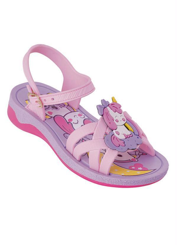 Vista 2 Sandália Infantil Rosa Fechamento em Fivela Perfecta Perfecta