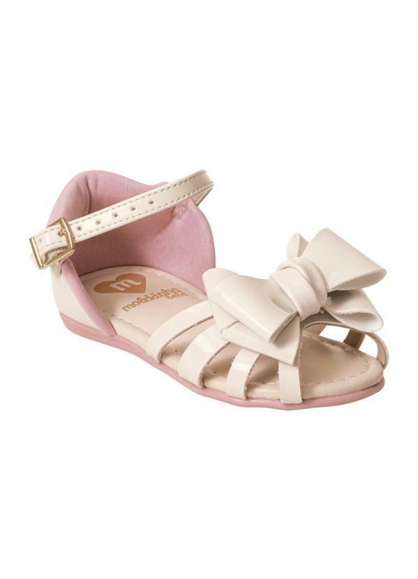 Sandália Molekinha Off White em Verniz