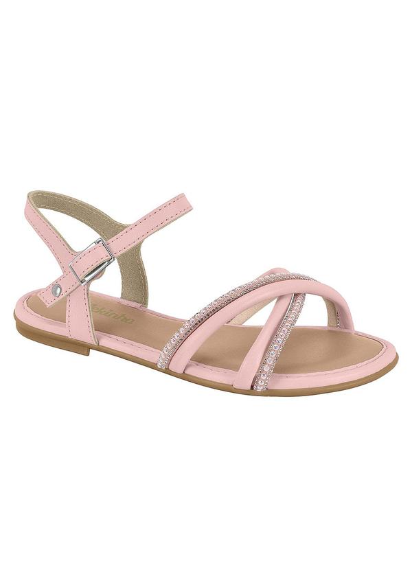 Sandália Molekinha Rosa com Strass