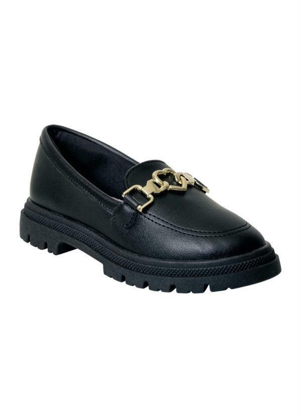 Mocassim Molekinha Preta em Sintético