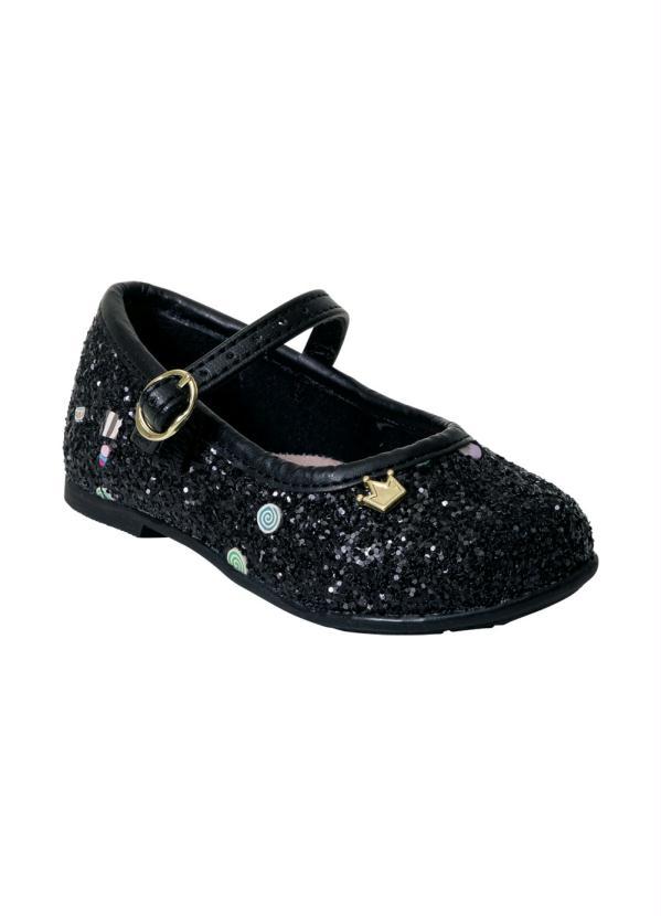 Sapatilha Molekinha Preto em Sintético