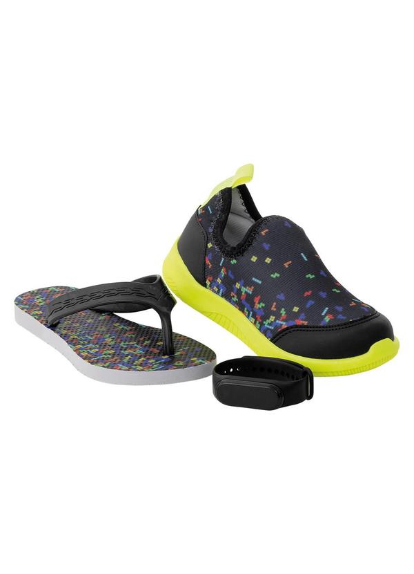 Vista 2 Kit Infantil Verde Tênis+Chinelo+Relógio Perfecta Perfecta