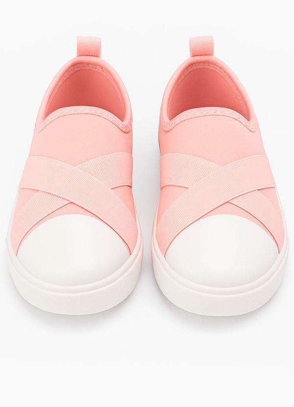 Tênis Infantil Casual Faixas Rosa