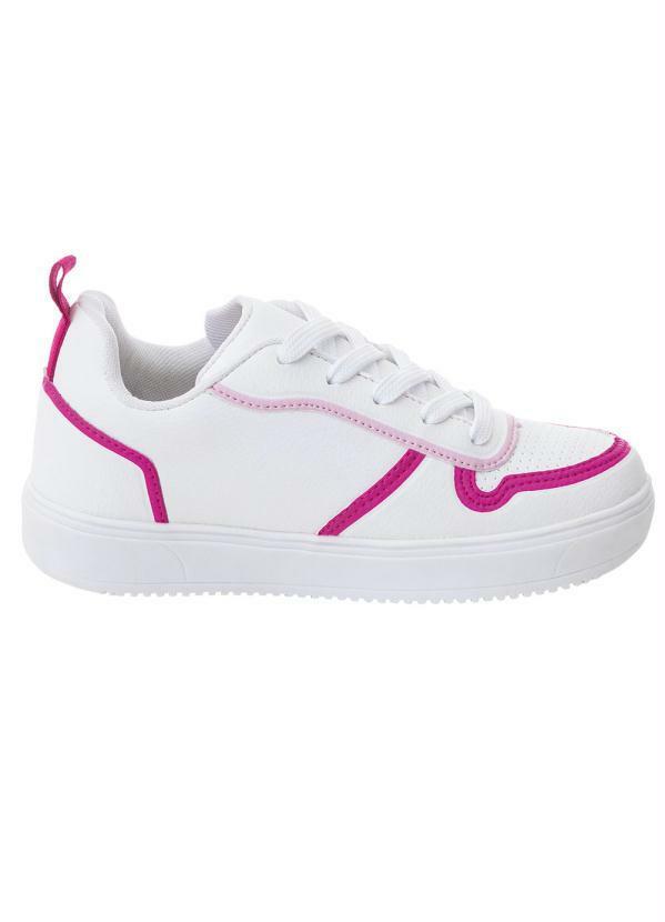 Vista 2 Tênis Infantil Hello Kitty Branco em Sintético Perfecta Perfecta