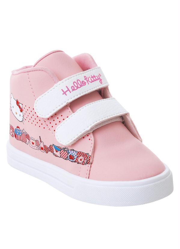 Tênis Infantil Hello Kitty Rosa com Velcro Duplo