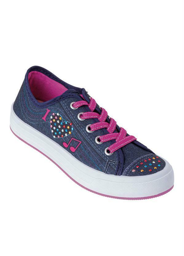 Vista 2 Tênis Infantil Jeans com Strass Perfecta Perfecta