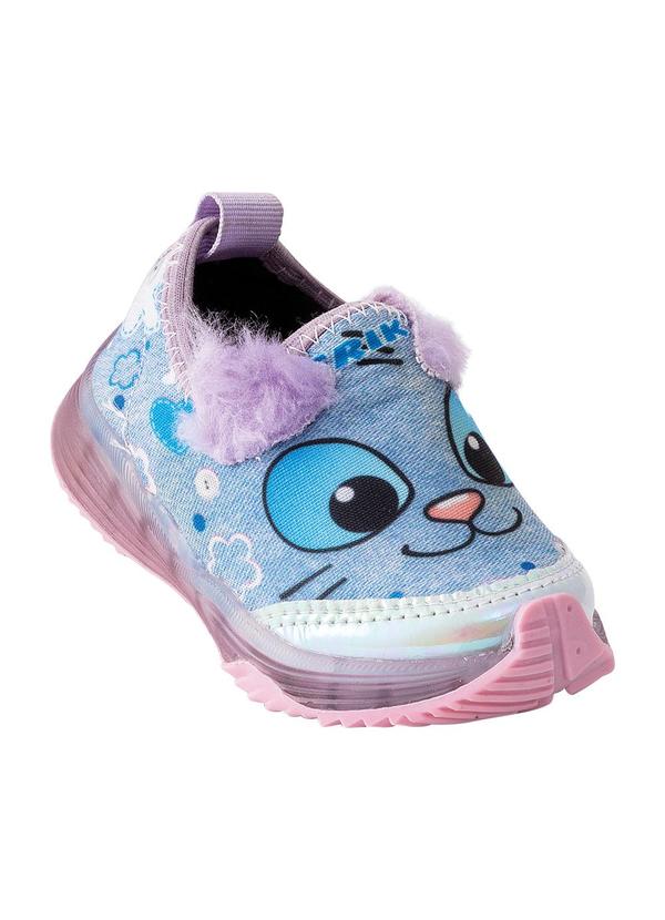 Vista 2 Tênis Infantil Menina Jeans com Luzinha Perfecta Perfecta