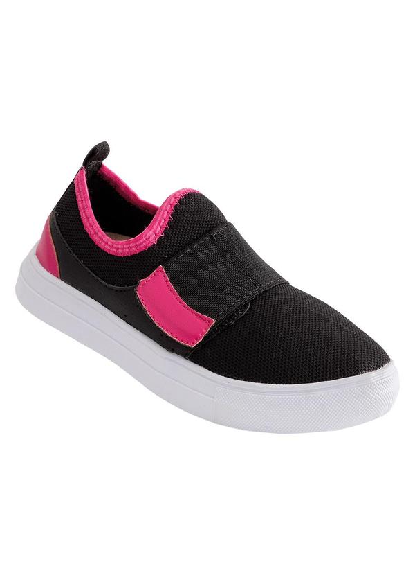 Vista 2 Tênis Infantil Menina Preta/Pink em Tecido Perfecta Perfecta