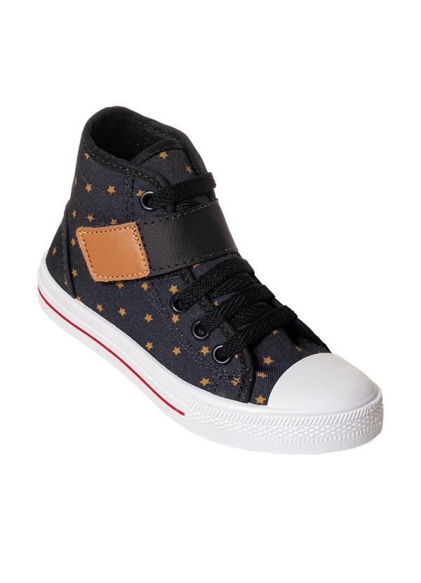 Vista 2 Tênis Infantil Preto com Detalhe de Velcro Perfecta Perfecta