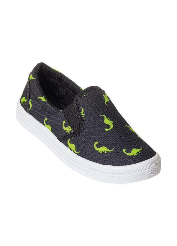 Vista 2 Tênis Infantil Preto em Tecido Estampado Perfecta Perfecta