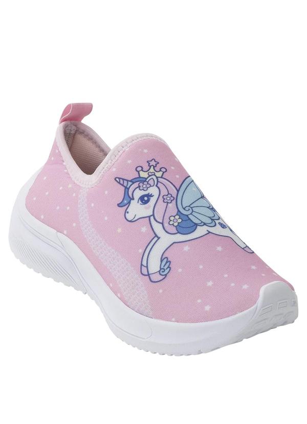 Vista 2 Tênis Infantil Rosa em Tecido Perfecta Perfecta