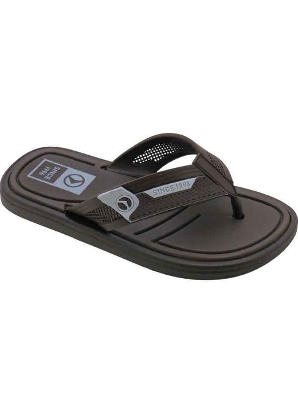 Chinelo Infantil Marrom com Cabedal Vazado