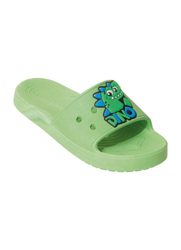 Vista 2 Chinelo Infantil Verde com Solado Flexível Perfecta Perfecta