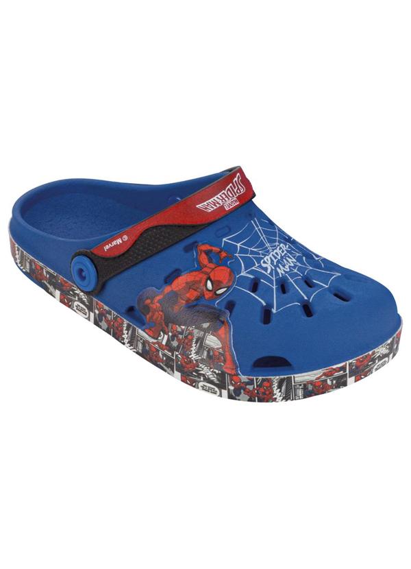 Vista 2 Babuche Homem Aranha Quadrinhos Azul GRENDENE KIDS GRENDENE KIDS