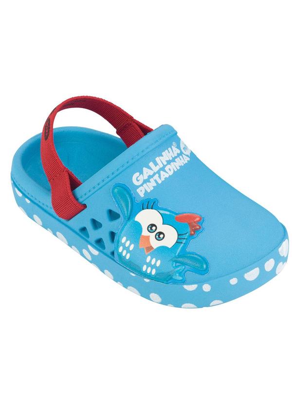 Vista 2 Sandália Babuche Galinha Pintadinha Happy Azul GRENDENE KIDS GRENDENE KIDS