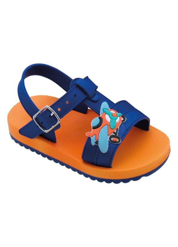 Vista 2 Sandália Infantil Azul com Fechamento em Fivela Perfecta Perfecta