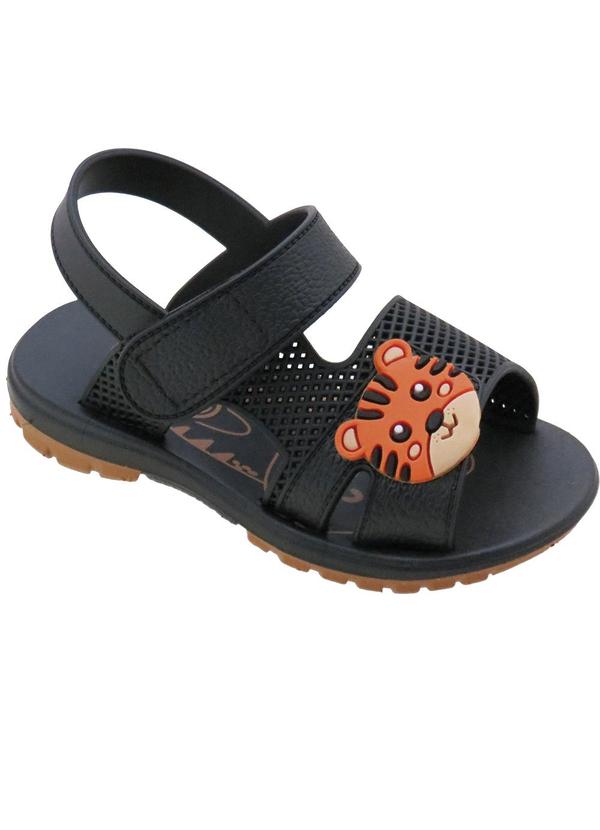 Vista 2 Sandália Infantil Preta com Velcro Perfecta Perfecta