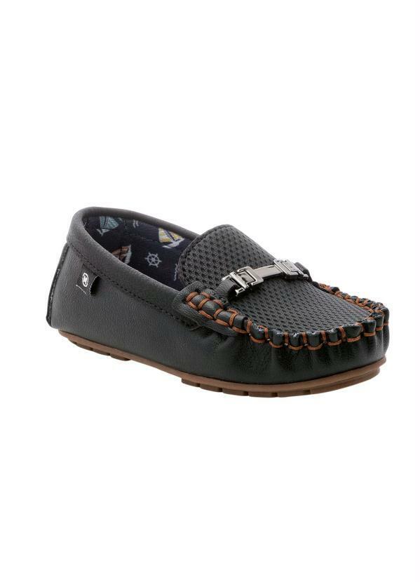 Mocassim Molekinho Preto em Sintético