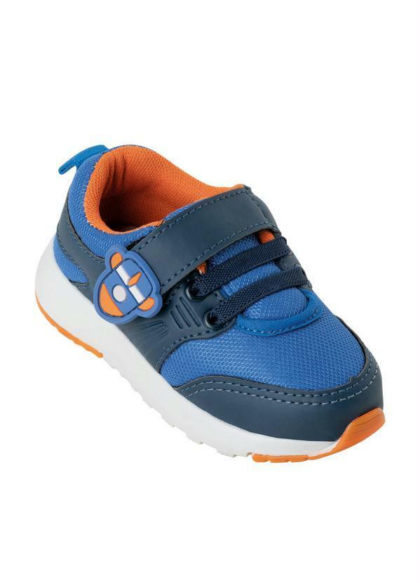 Vista 2 Tênis Infantil Azul Fechamento em Velcro Perfecta Perfecta