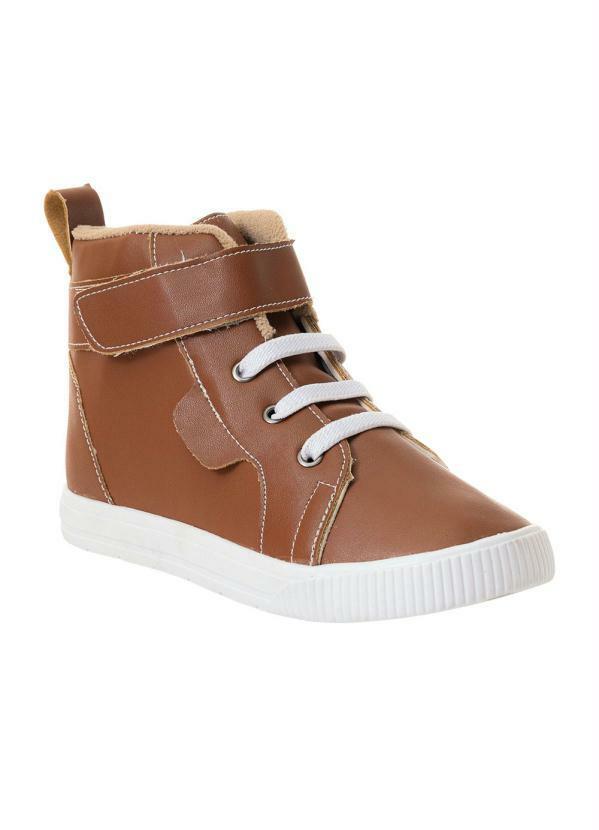 Vista 2 Tênis Infantil Cano Médio Caramelo com Velcro Perfecta Perfecta