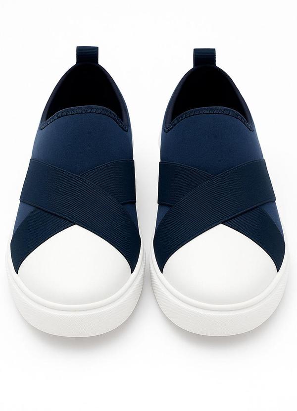 Tênis Infantil Casual Faixas Azul Marinho