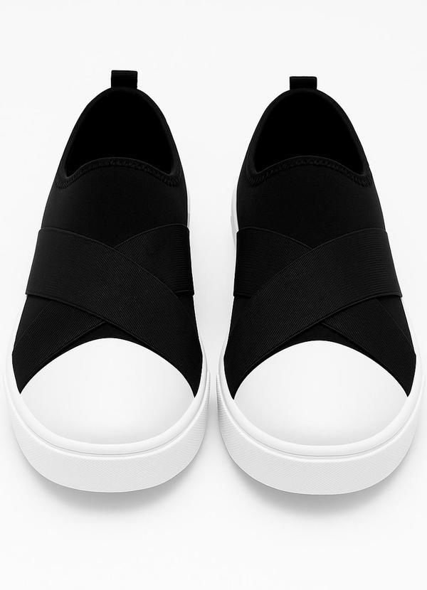 Tênis Infantil Casual Faixas Preto