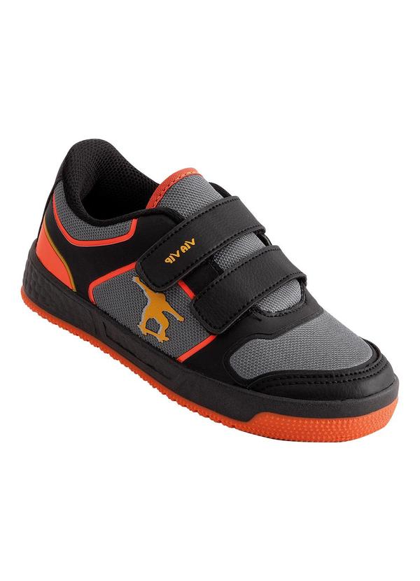 Vista 2 Tênis Infantil Grafite com Fechamento em Velcro Perfecta Perfecta