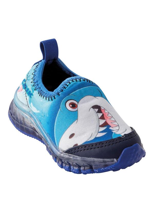 Vista 2 Tênis Infantil Menino Azul com Luzinha Perfecta Perfecta