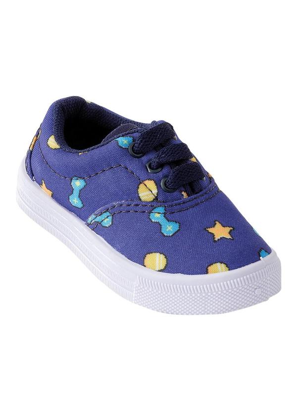 Vista 2 Tênis Infantil Menino Azul em Tecido Perfecta Perfecta