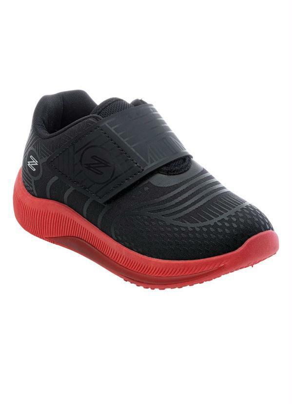 Vista 2 Tênis Infantil Preto com Solado Vermelho Perfecta Perfecta
