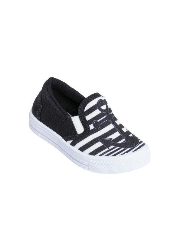 Tênis Infantil Slip On Preto Estampado