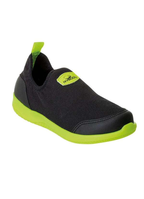 Vista 2 Tênis Infantil Verde Neon em Tecido Perfecta Perfecta