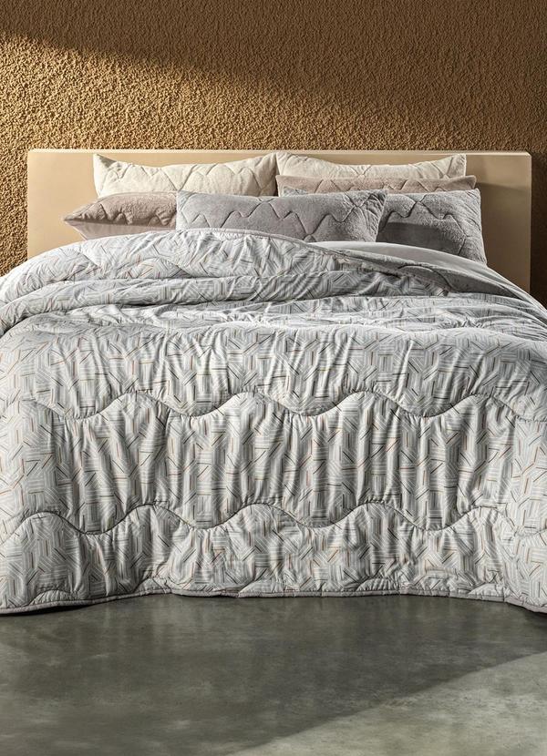 Edredom Blend Comfort Casal Cinza