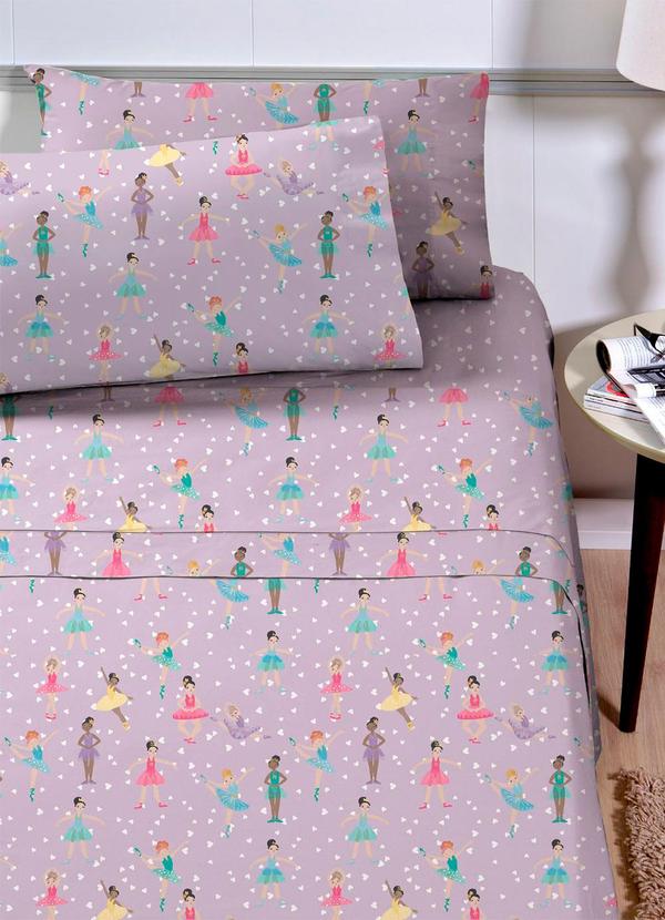 Jogo de Cama Infantil 3 Peças Corttex Roxo