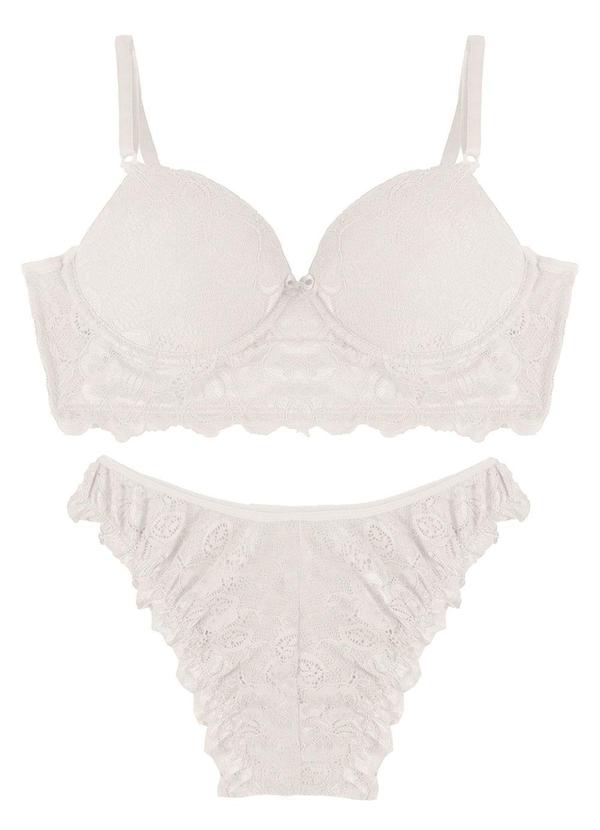 Conjunto Lingerie Feminina em Renda Branco
