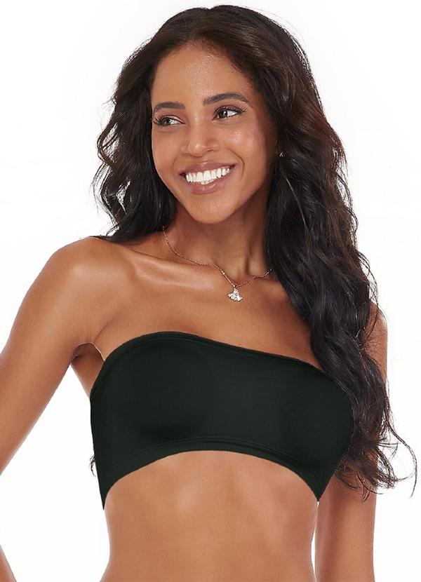 Vista 2 Top Faixa Bojo Removível sem Costura Preto Rovitex Rovitex