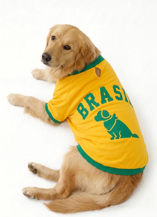 Blusão Pet Brasil em Meia Malha Amarelo