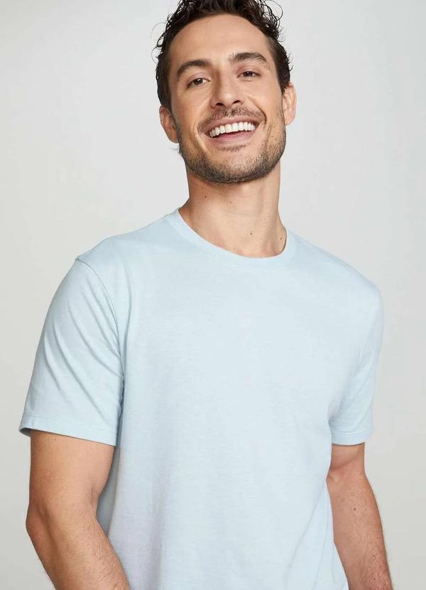Vista 2 Camiseta Basica Unissex Mangas Curtas World Azul Hering Hering