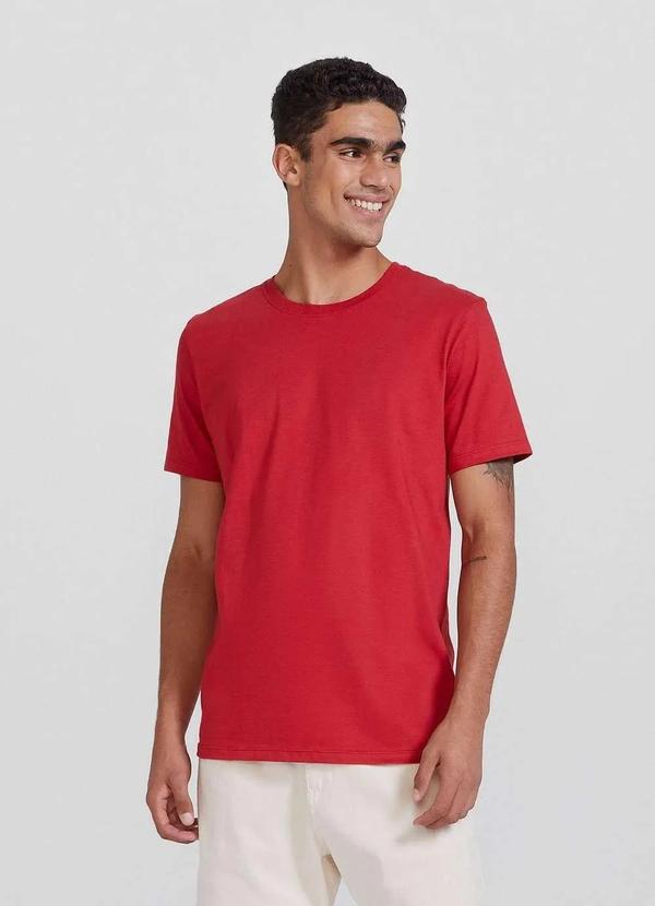 Vista 2 Camiseta Basica Unissex Mangas Curtas World Vermelho