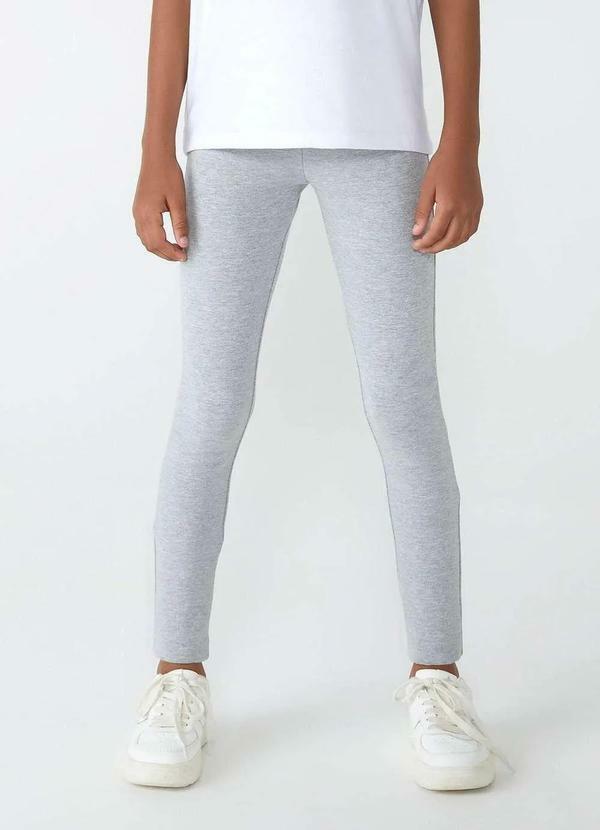 Vista 2 Calca Legging Basica Infantil Menina Tradicional Cinza Hering Hering