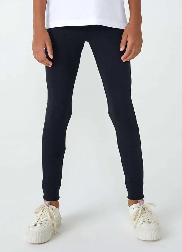 Vista 2 Calca Legging Basica Infantil Menina Tradicional Preto Hering Hering