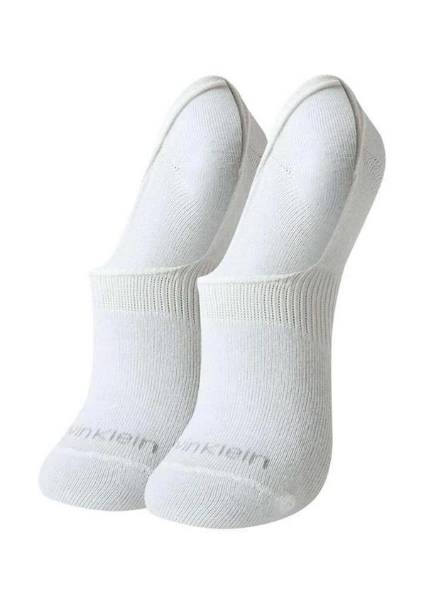 Vista 2 Kit 2 pares de Meias Invisível Calvin Klein C27.01 Br00-Branco Calvin Klein