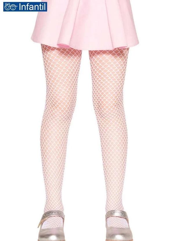 Meia Calça Infantil Arrastão Lobinha Branco