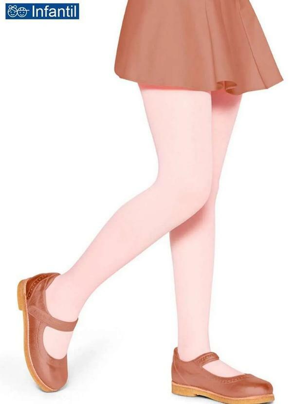 Vista 2 Meia Calça Infantil Fio 40 Opaca Lobinha 2530-001 514-Rosa-Suave Lupo Lupo