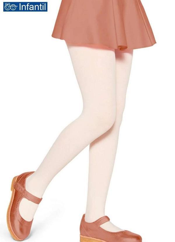 Vista 2 Meia Calça Infantil Fio 40 Opaca Lobinha 2530-001 629-Perola Lupo Lupo
